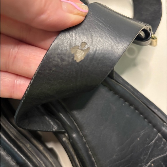 Zara Leather Chunky Platform Ankle Strap Sandals Size 38/7.5 Y2K - Picture 8 of 9